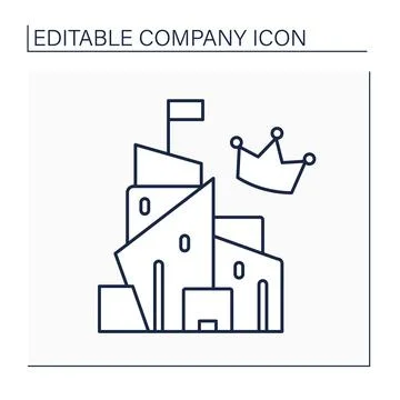 Headquarters line icon Stock Illustration