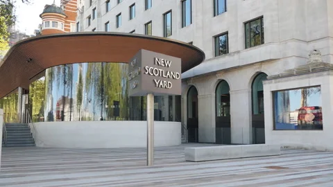 Headquarters of the Metropolitan Police Service. New Scotland Yard. Stock Footage