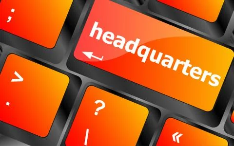 Headquarters word on computer pc keyboard key Illustrazione stock
