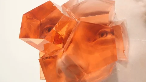 Heads with abstract figures on the face Stock Footage 121381214