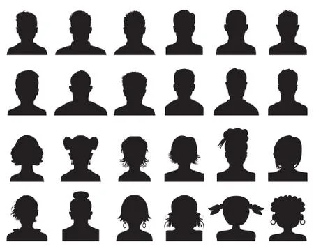 Heads, avatar profiles Stock Illustration