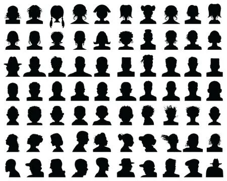 Heads, avatar profiles Stock Illustration