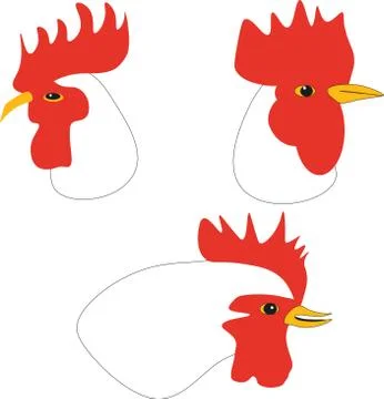 Heads of cocks 스톡 일러스트