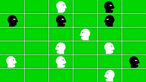 HEADS IN COMMUNICATION Experimental animation art video Stock Footage