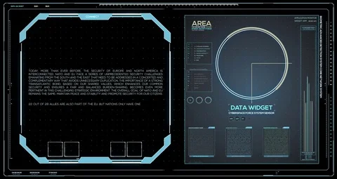 Heads Up Display Frame Video Placeholder Concept UI Screen Background Stock Footage 75992355