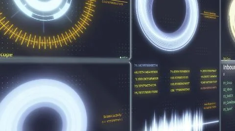 Heads up display interface infographic. Various Animated Infographics Charts as Stock Illustration