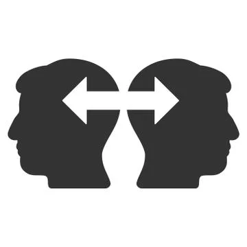 Heads Exchange Arrows Flat Icon Stock Illustration