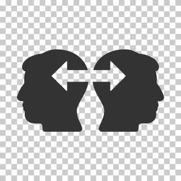 Heads Exchange Arrows Vector Icon Illustrazione stock