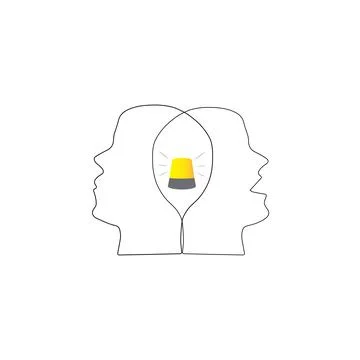 Heads with flashlight Stock Illustration