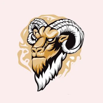 Heads of ram mascot vector Stock Illustration