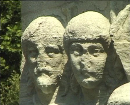 Heads of sculpture Stock Footage 944335