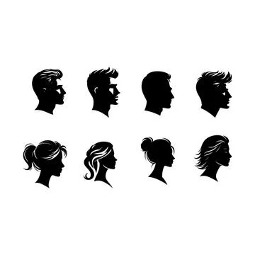 Heads set icons Stock Illustration