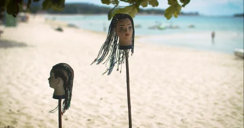 Heads on a stick Stock Footage 108571857