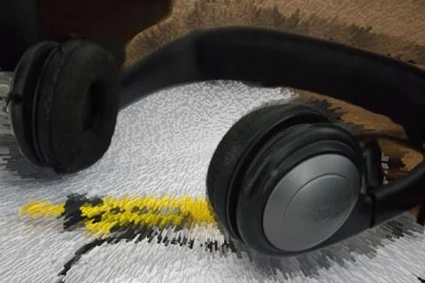 Headset and pen Foto stock