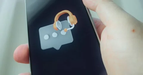 Headset and speech bubble, costumer support concept, presentation Vídeo Stock 313443672