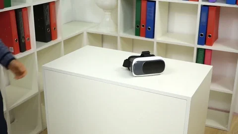 Headset and virtual game for employee of company Stock-Footage 72698831