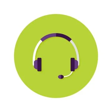 Headset Callback Flat Circle Icon Illustrazione stock