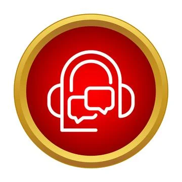 Headset with chat bubbles icon representing online support Stock Illustration
