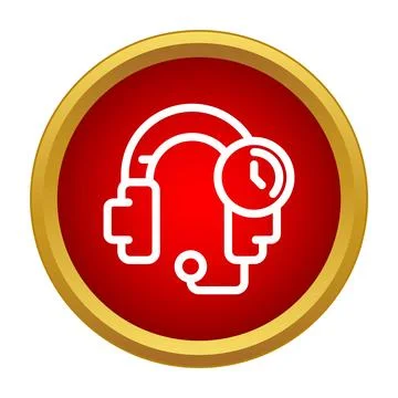 Headset with clock icon signifying timely support Illustration