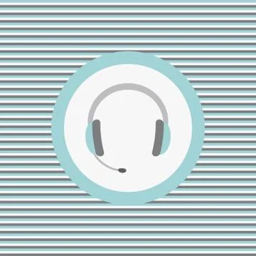 Headset color flat icon Illustrazione stock