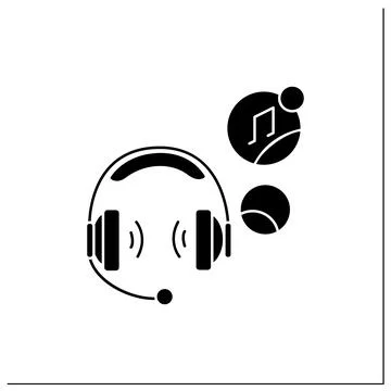 Headset computer glyph icon Stock-Illustration