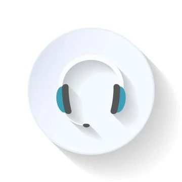 Headset flat icon Stock Illustration