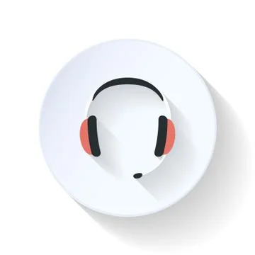 Headset flat icon Stock Illustration
