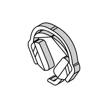 Headset gaming pc isometric icon vector illustration Stock Illustration