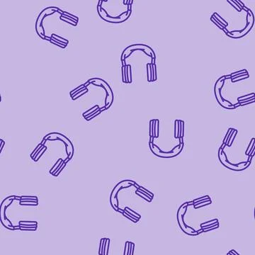 Headset gaming pc line vector seamless pattern Stock Illustration
