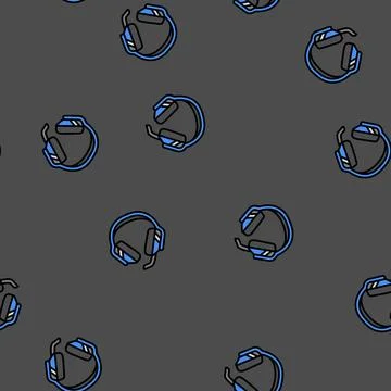 Headset gaming pc vector seamless pattern Stockillustratie