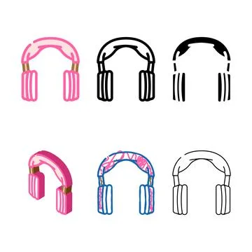 Headset gaming variants pc color icon vector Illustrazione stock
