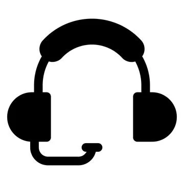 Headset glyph icon vector illustration isolated on white background Stock Illustration