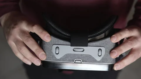 Headset Googles for Vr virtual reality or augmented reality, closeup Video stock 168433055