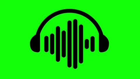 Headset green screen animation (Chroma key) 스톡 동영상 295908411