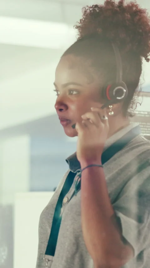 Headset, help or woman in call center for technical support, software Stock Footage 335320883