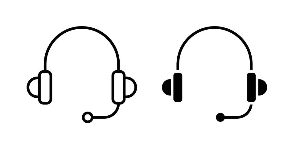 Headset icon concept logo design collection Stock Illustration