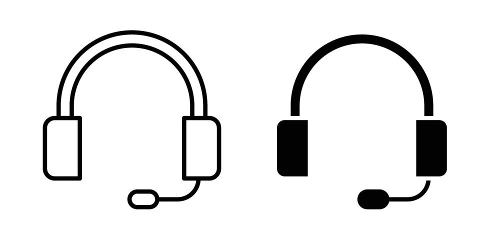 Headset icon for design projects and web UI Stock Illustration