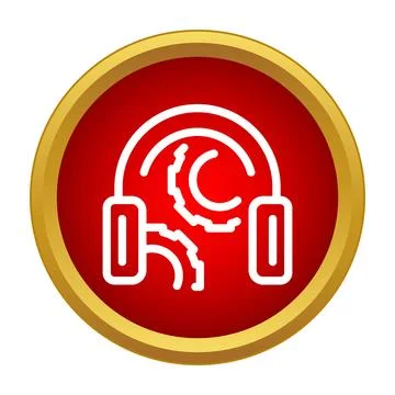 Headset icon with gears representing sound engineering Stock Illustration