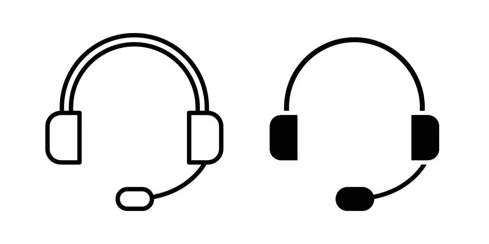 Headset icon Illustration set. Vector Eps10 for apps Stock Illustration