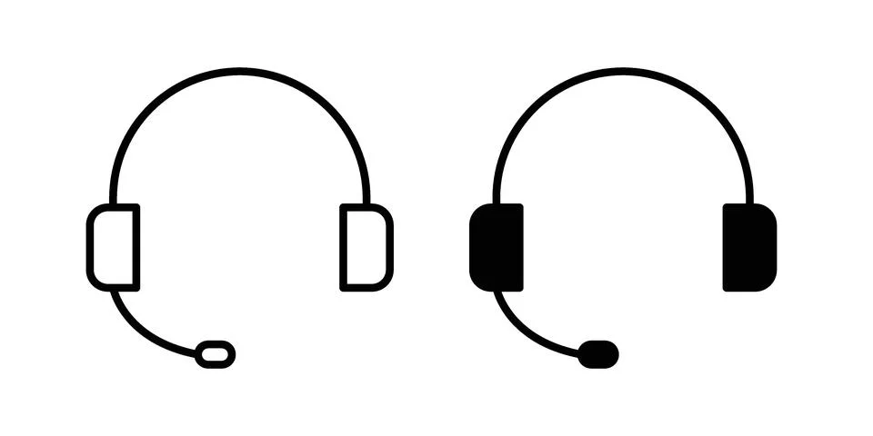 Headset icon Illustration set. Vector Eps10 for apps Stock Illustration