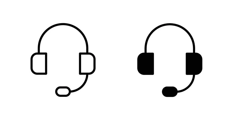 Headset icon illustration vector, icon set for apps Stock Illustration