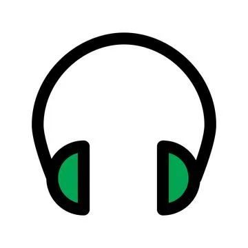 Headset icon line isolated on white background. Black flat thin icon on mod.. イラスト素材
