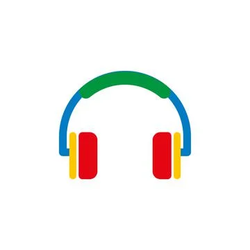 Headset icon music templates Stock Illustration