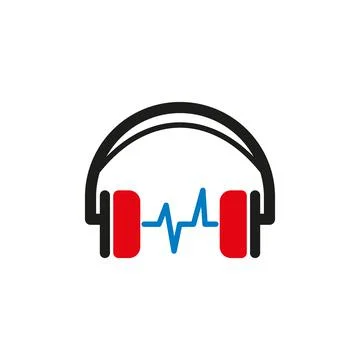Headset icon music templates Stock Illustration