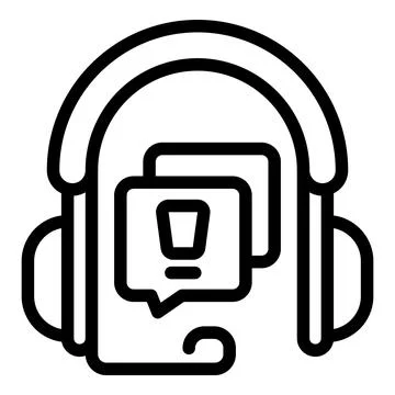 Headset icon outline vector. Box shipment 스톡 일러스트
