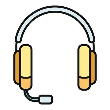 Headset icon representing communication, gaming, and customer support Stock-Illustration