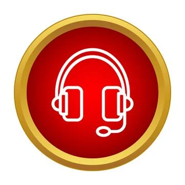 Headset icon representing customer service and support 스톡 일러스트