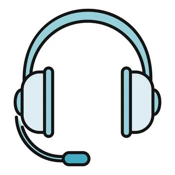Headset icon representing customer service and communication Stock Illustration