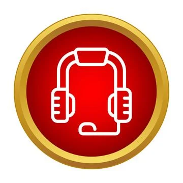 Headset icon representing customer service communication Ilustração Stock