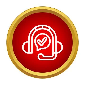 Headset icon representing customer support and service Stock Illustration